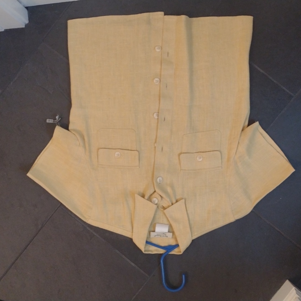 Vintage mustard yellow linen shirt